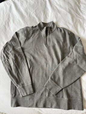 Men's Vineyard Vines Gray Half-Zip Sweater